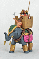 SCEL02d Successor Elephant, Quilted Armour, Stone Effect Howdah, Standing Crew