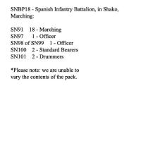 SNBP18 Spanish Infantry, Shako, 24 Figures Marching (24 Figures)