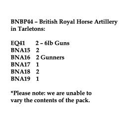 BNBP44 Royal Horse Artillery In Tarletons (2 Guns, 8 Crew)