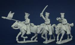 BWNRPK20 Brunswick Uhlan Command, Galloping. 2 Riders Have Separate Pivoting Arm. (3 Mounted Figures)