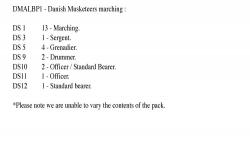 DMALBP1 Danish Musketeers Marching (Includes Grenadier Company) (24 Figures)