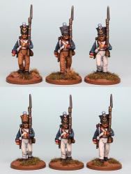 FNRPK22 Mixed French Fusiliers Post 1812 Campaign Dress, Marching (6 Figures).