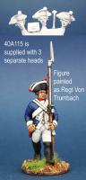 40A115 Hessian Musketeer In Gaiters, Marching (1 Figure) (40mm)