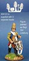 40A123 Hessian Fusilier Drummer In Gaiters, Marching (1 Figure) (40mm)