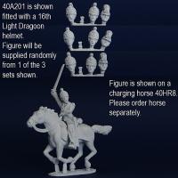 40A201 AWI British Light Dragoon (Suitable For 16th/17th Regiments) - Officer Sabre Raised (1 figure) (40mm)