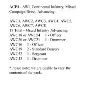 ACP4 Continental Infantry Mixed Campaign Dress, Advancing (24 Figures)