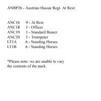 ANBP26 Austrian Hussar Regiment, At Rest (12 Mounted Figures)