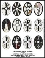 ART(GB_SMALL OVAL)2 Small Oval Shields Black (12)