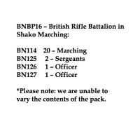 BNBP16 British Rifle Battalion, Shako, Marching (24 Figures)
