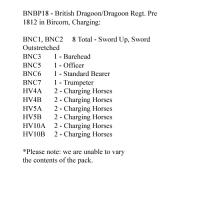 BNBP18 Napoleonic British Dragoon/Dragoon Guard Regt - Pre 1812, Bicorn, Charging (12 Mounted Figures)