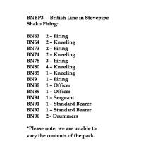 BNBP3 British Line Battalion, Stovepipe Shako, Firing (24 Figures)
