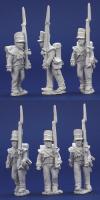 BNRPK10 Mixed British Flank Company In Covered Belgic Shako Marching (6 Figures)