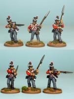 BNRPK12 Mixed British Centre Company In Belgic Shako, Firing Line (6 Figures)