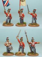 BNRPK15 Mixed British Command In Belgic Shako, Standing (Firing Line) (6 Figures)