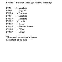 BVNBP1 Bavarian Line/Light Infantry Marching (24 Figures)