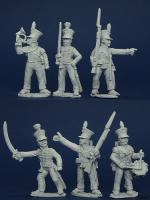 BWNRPK12 Brunswick Light Infantry, Command Standing (6 Figures)