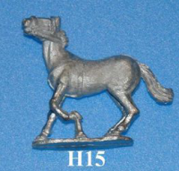 H15 Shying horse. Head turned to the left