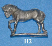 H2 Walking horse, front right leg raised