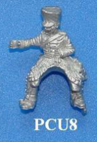 PCU8 Trooper holding lance upright. Looking right and down