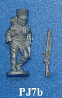 PJ7b Jaeger advancing, trail arms; right leg straight, left leg forward
