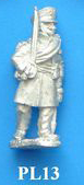 PL13 Marching foot officer, wears the litewka, sword shouldered.
