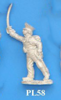PL58 Charging officer, sword held high. Wears the kollet.