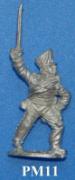 PM11 Advancing/charging officer, sword held high, greatcoat roll