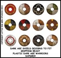 DAP(GB)4 Plastic Dark Age Warriors Shield Designs Four (12)