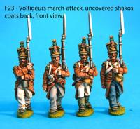 F23 Four voltiguers in march attack poses