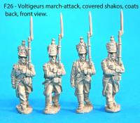 F26 Four voltigeurs in march-attack poses
