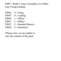 FBP7 Wolfe's Grenadier Battalions - British Grenadier, Fur Mitre Cap, Firing / Loading (24 Figures)