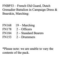 FNBP33 Old Guard Dutch Grenadiers. Campaign Dress & Bearskin, Marching (25 Figures)