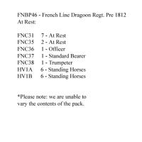 FNBP46 French Line Dragoon Pre 1812, At Rest (12 Mounted Figures)