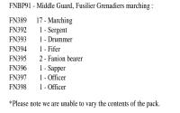 FNBP91 Middle Guard Fusilier Grenadiers Marching, In Full Dress (25 Figures)