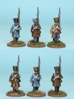 FNRPK15 Mixed French Fusiliers Pre 1812, Greatcoat & Shako, Marching (6 Figures)