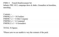 FNRS4 French Infantry Pre 1812, Campaign Dress & Shako, (Grenadiers In Bearskin), Marching (36 Figures)