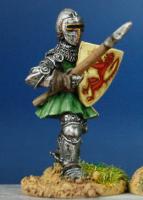 HW31 Dismounted Man At Arms - Standing With Short Lance & Shield - Short Surcoat & Visored Bascinet (1 figure)