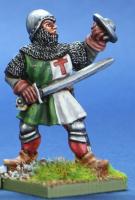 HW69 Infantryman With Sword & Buckler - Livery Tunic & Bascinet (1 Figure)