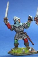 HW70 Infantryman With Sword & Buckler - Mail Hauberk & Kettle Hat (1 Figure)