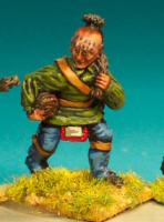 IND7(FR) Warrior In Shirt, Walking With Plunder