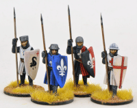LCF06 Crusader Foot Knights, Open Helm (4 Figures)