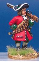LS54 Matchlock Musketeer - Marching, Leg Raised, Shouldered Musket (1 Figure)