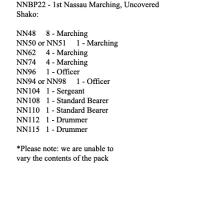 NNBP22 1st Nassau Infantry Marching Uncovered Shako (24 Figures)
