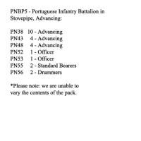 PNBP5 Portuguese Infantry In Stovepipe Cap, Advancing (24 Figures)