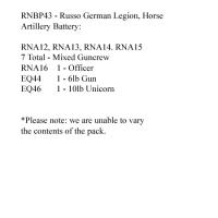 RNBP43 Russo German Legion Horse Artillery Battery Pack (2 Guns, 8 Figures)