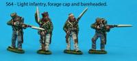 S64 - Four Saxon Light Infantry Figures. Forage and bareheaded pack.