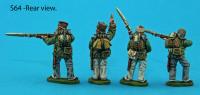 S64 - Four Saxon Light Infantry Figures. Forage and bareheaded pack.