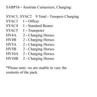 SABP16 Cavalry - Austrian Cuirassiers Charging (12 Mounted Figures)