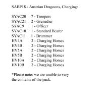 SABP18 Cavalry - Austrian Dragoon, Charging (12 Mounted Figures)