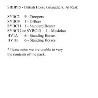 SBBP15 Cavalry - British Horse Grenadiers At Rest (12 Mounted Figures)